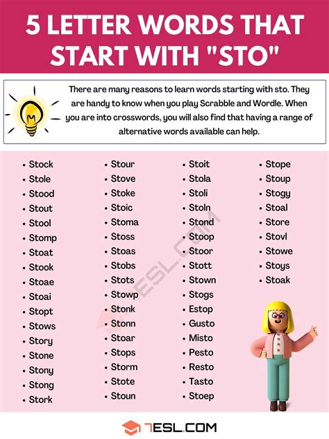 5 letter word that begins with sto|5